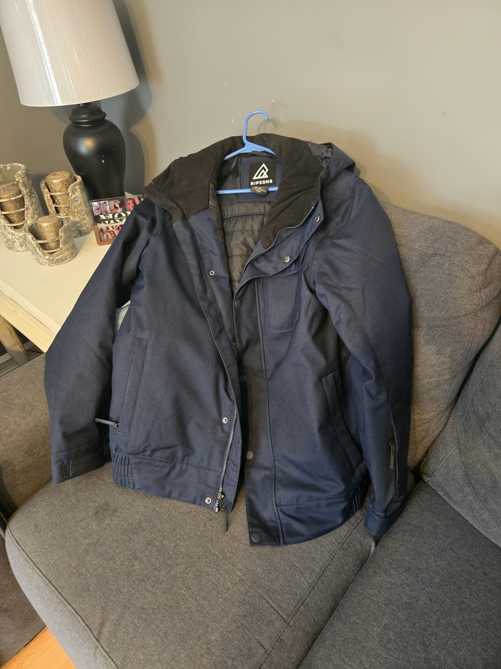 Ripzone Men's Navy Hooded Puffer Jacket
